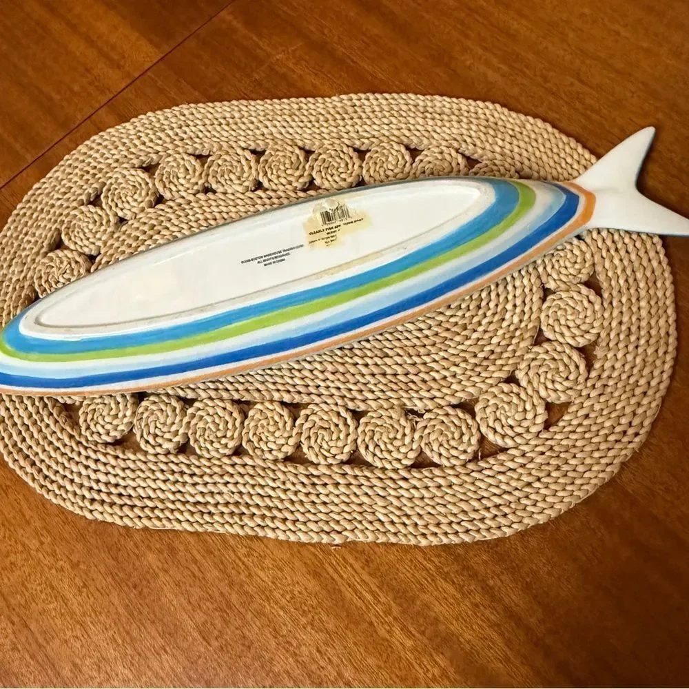 Vintage Boston Warehouse Co. Clearly Fish Ceramic Appetizer Serving Dish/Boat